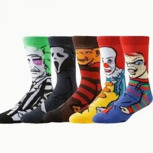 Horror Character Casual Socks Set - Multicolor 5pr